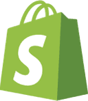 Shopify logo, a green bag with a white S on the front