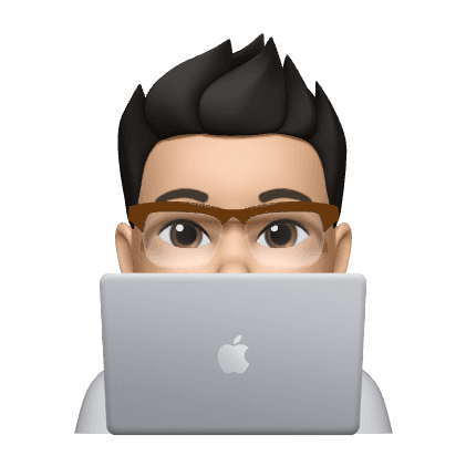 Memoji representation of Justin Zhang smiling