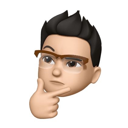 Memoji representation of Justin Zhang on a laptop