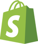 Shopify logo, a green bag with a white S on the front